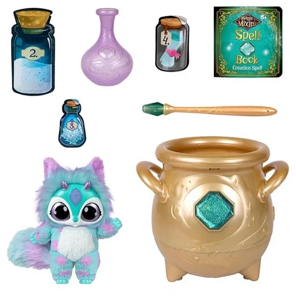 Magic Mixies Magical Cauldron with Plush Toy - Gold and Blue - Picture 3 of 7